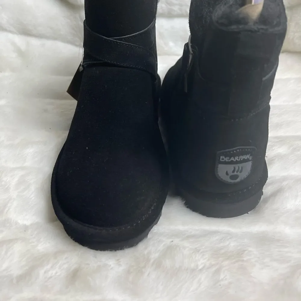 NWBox BEARPAW Emersyn Suede black Ankle Boots with Never wet Technology …